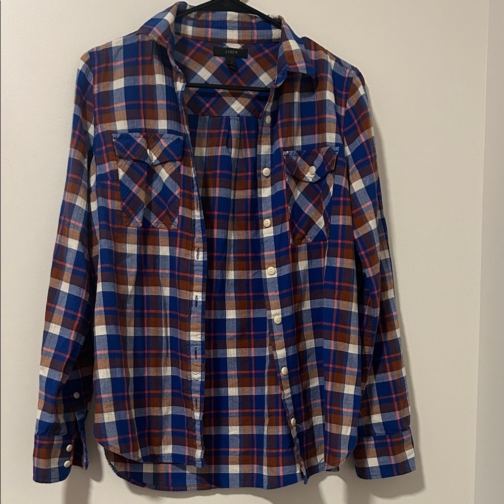 J Crew Fall Winter Flannel Button Down Long Sleeve Size 2
